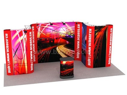 长期供应便携拉网展位，方格展架展位背景制作