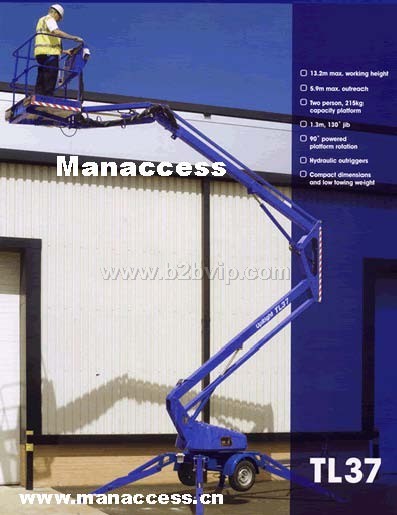 供应UPRIGHT拖车式曲臂高空作业平台,拖车式折臂升降平台,进口高空作业平台