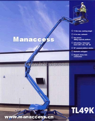 供应UPRIGHT拖车式曲臂高空作业平台,拖车式折臂升降平台,进口高空作业平台,曲臂型升降机