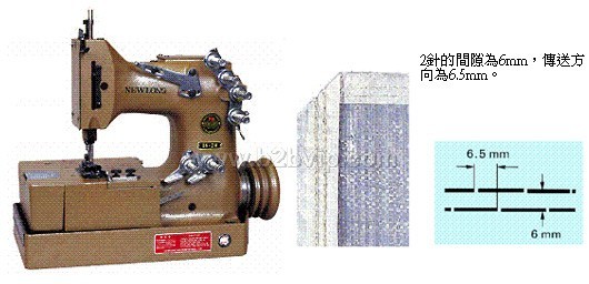 日本纽朗DN-2W双针制袋用缝纫机