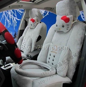 金爵士功夫kitty按摩坐垫、卡通坐垫、仿羊毛坐垫