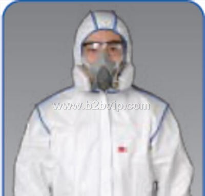 3M 4640白色带帽连体防护服