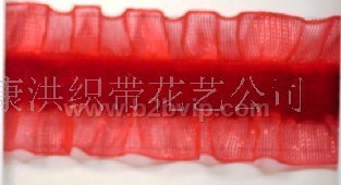 双花边弹力丝绒带