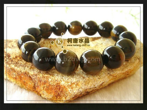 蓝黄虎石圆珠手链&nbsp;新款天然水晶手链