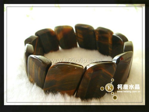 新款天然水晶手链&nbsp;蓝黄虎石S型手牌