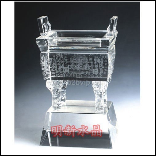 水晶鼎，庆典礼品，周年纪念品，水晶工艺品，浦江水晶鼎