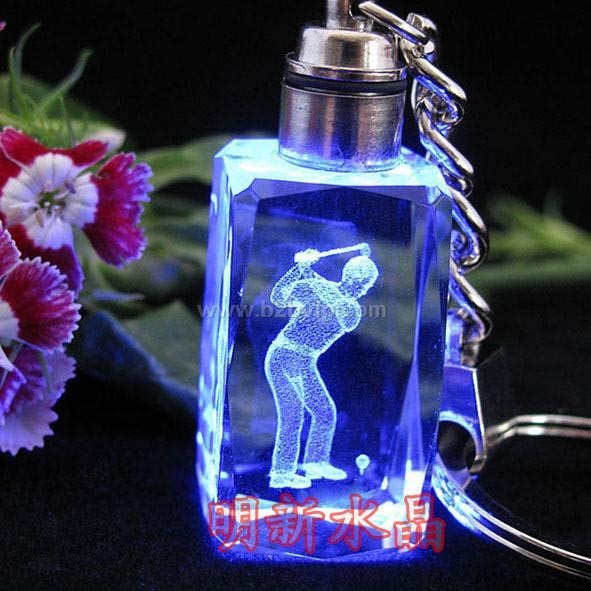 水晶钥匙扣，水晶内雕，水晶挂件，商务赠品，水晶工艺品