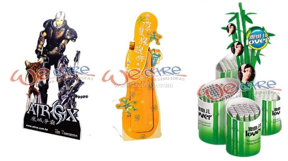 供应纸展示架、纸货架、陈列架、纸堆头、立牌设计制作等