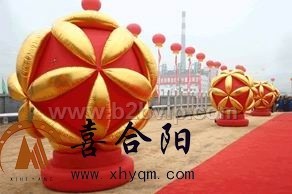充气金色卡通气模 充气金绣球气模 金大象气模